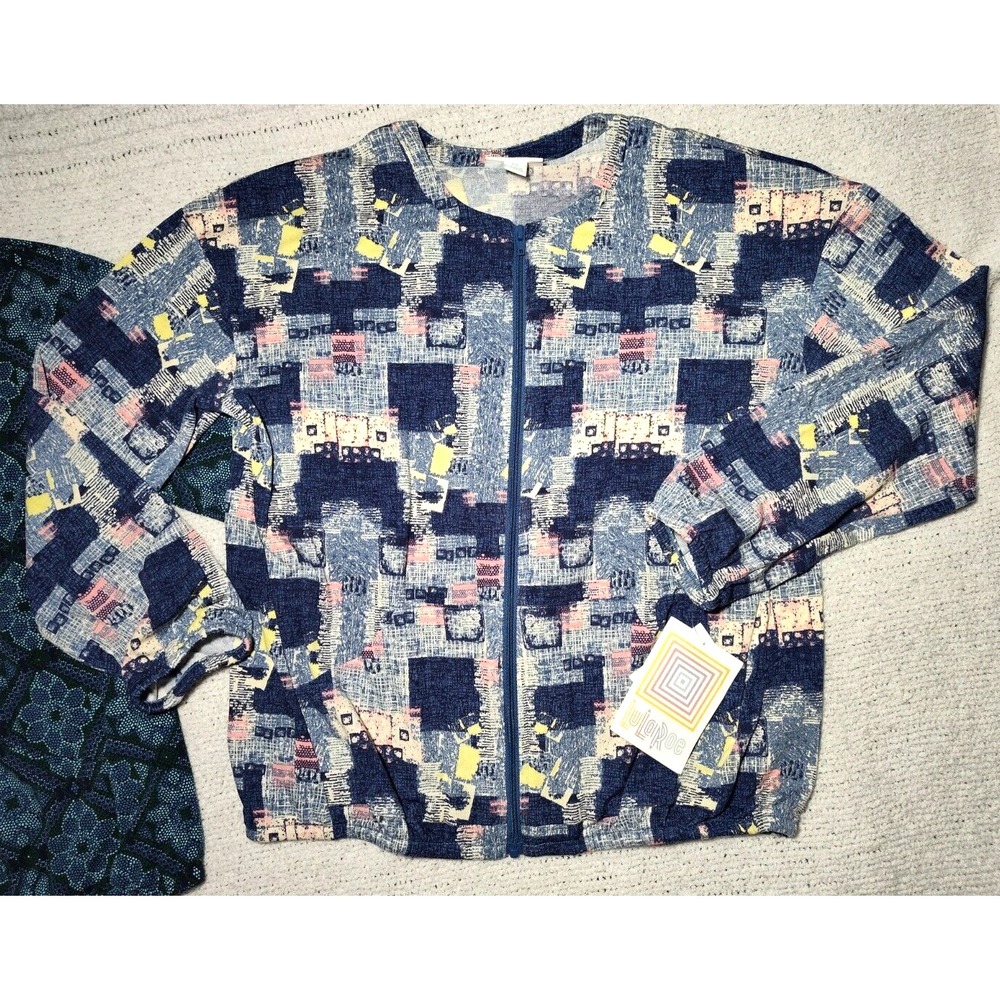 LuLaRoe Girls Monroe Jacket Lot 3pc Sz 14 Lightweight‎ Bomber Full Zip Pockets - Picture 4 of 6